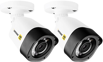 Defender HD 1080p Indoor Outdoor Long Range Night Vision 2 Pack Bullet Security Cameras