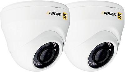 Defender HD 1080p Indoor Outdoor Long Range Night Vision 2 Pack Dome Security Cameras