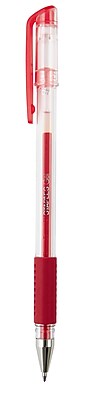 Staples Gelpoint Gel Ink Grip Pens Medium Point 0.7mm Red Dozen