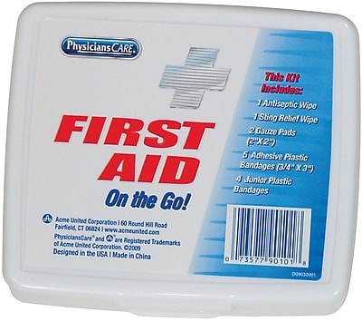 First Aid Only Personal First Aid Kit 1 Person 13 Piece Plastic Case 90101
