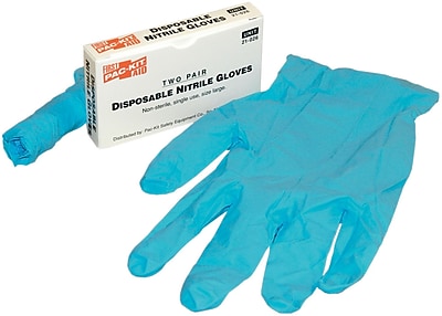 First Aid Only Nitrile Medical Grade Gloves Non Sterile Large 2 Pairs AN5011 21 026