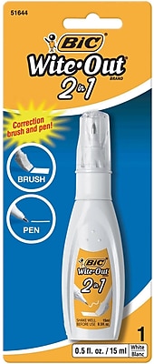 Bic Wite Out 2 in 1 Correction Fluid 15 ml Bottle Each