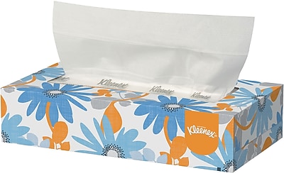 Kleenex 2 Ply Flat Box White Facial Tissues 100 Tissues Box 21400