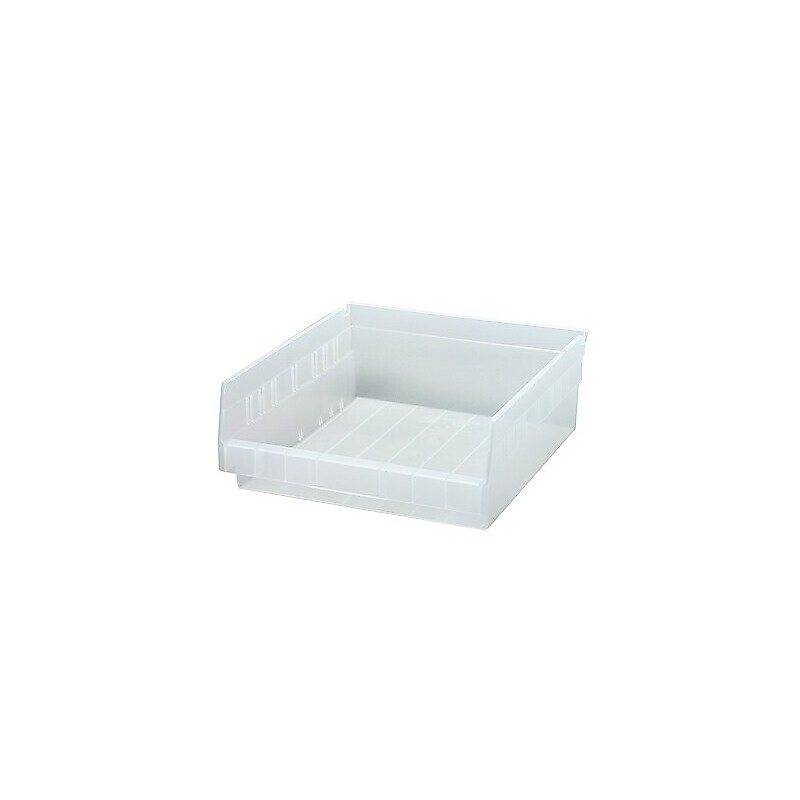 Quantum Storage Systems Economy Plastic Storage Bin, 4" x 11.13" x 17.63", Clear, 8/Case (QSB109CLCS)