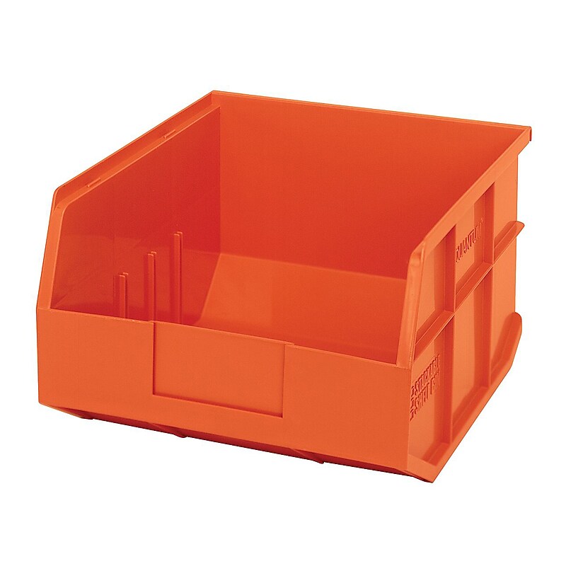 Quantum Storage Systems Small Stackable Plastic Bin, 7" x 11" x 12", Orange, 6/Case (SSB425ORCS)