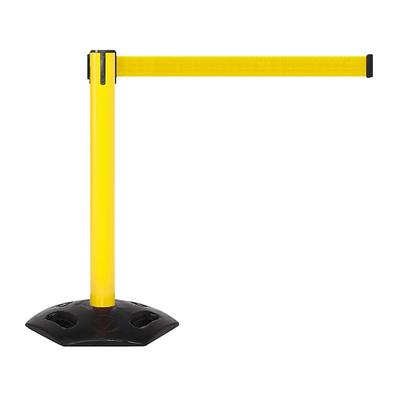 Queue Solutions WeatherMaster 300 2" Yellow Nylon Crowd Control Belt Barrier, Yellow (WMR300Y-YW160)