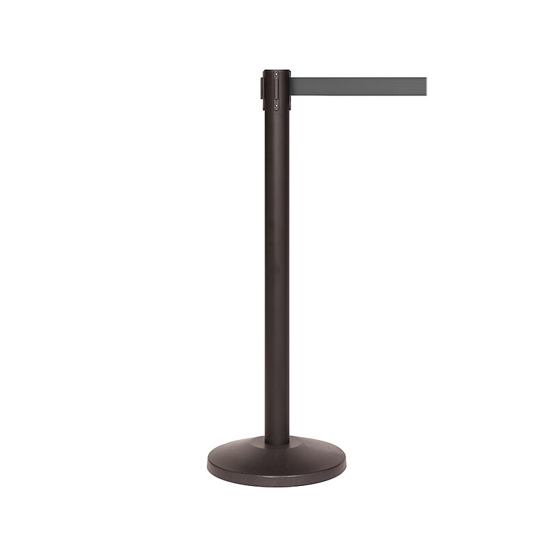 Queue Solutions QueueMaster 550 2" Nylon Crowd Control Belt Barrier, Black/Gray (QM550B-GY110)