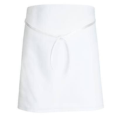 Chef Designs 4 Way Bar Apron Without Pouch Pockets White