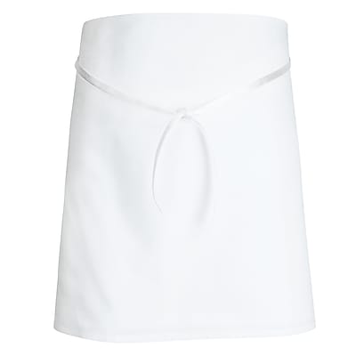 Chef Designs 4 Way Bar Apron Without Pouch Pockets White
