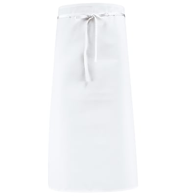 Chef Designs Blended Bar Apron Without Pouch Pockets White