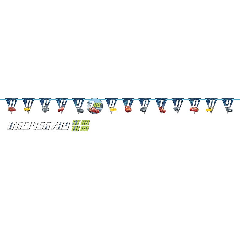 Party City Disney Cars 3 Birthday Add An Age Banner Kit (AM121763)
