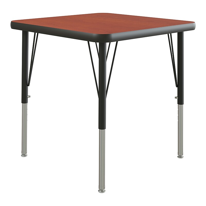 Correll Square Activity Table, 24" x 24", Height Adjustable, Cherry (A2424-SQ-21-09-09)