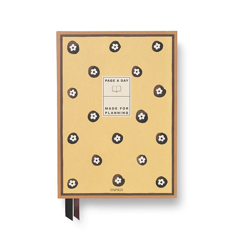 Undated PAPIER 8.5" x 6" Daily Standard Planner, Paperboard Cover, Yellow (WS21800968)