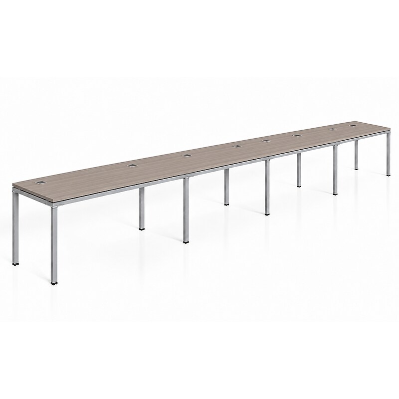 Boss Office Products Simple System 66" 4-Person Benching Workstation Desk, Driftwood (SGSD009-202)