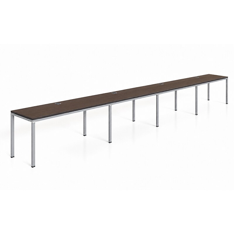 Boss Office Products Simple System 66" 4-Person Benching Workstation Desk, Driftwood (SGSD009-102)
