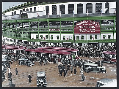 Diamond Decor Wrigley Field Artwork Canvas 18 x 24 in. (DV2002CM)