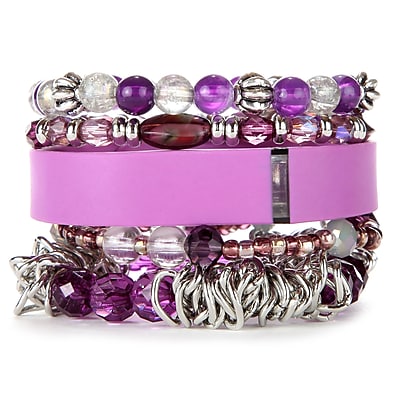 Fit & Fab Plum Stack Bracelet Set, Purple, Silver