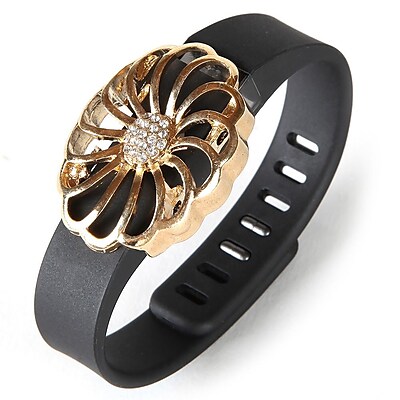 Fit Fab Flower Fitness Tracker Slide Gold