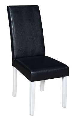 Niche Tyler Dining Room Chair White Wood Grain Black Vinyl N6000BKWH