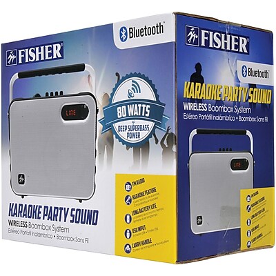 Fisher FBX600W 80 Watt Karaoke Party Bluetooth Speaker