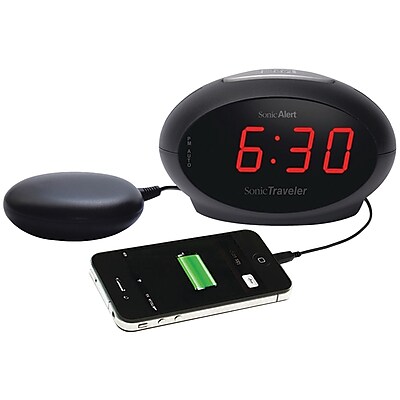 Sonic Alert SBT600ss Sonic Traveler Alarm Clock with Super Shaker