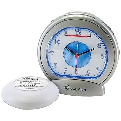 Sonic Alert SBA475ss Sonic Boom Analog Alarm Clock with Super Shaker