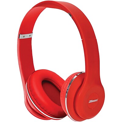 2BOOM HPBT345R Thunder Bluetooth Over Ear Headphones with Microphone Red
