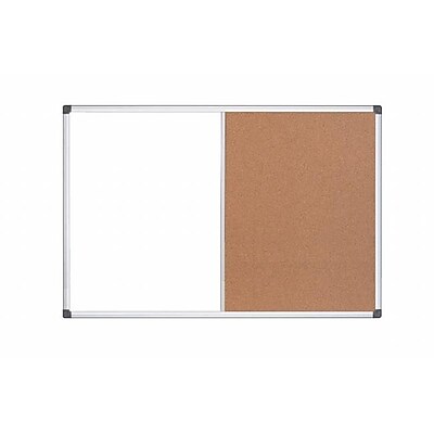 BVC MasterVision Maya Melamine and Cork Combo Board Aluminum Frame BSVC1836