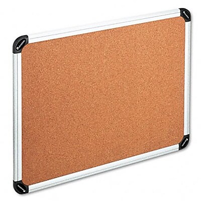 Universal Bulletin Board Natural Cork 24 x 18 Aluminum Frame AZRUNV43712