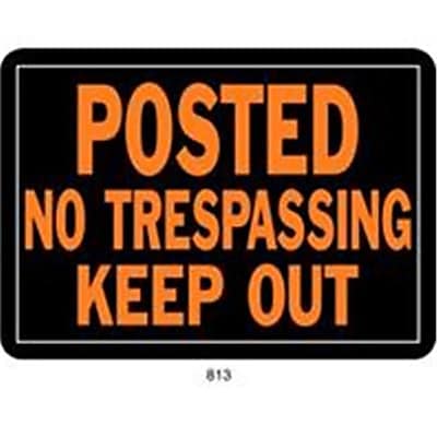 Hy Ko Products No Trespassing Property Sign Black Organge BCI1001038