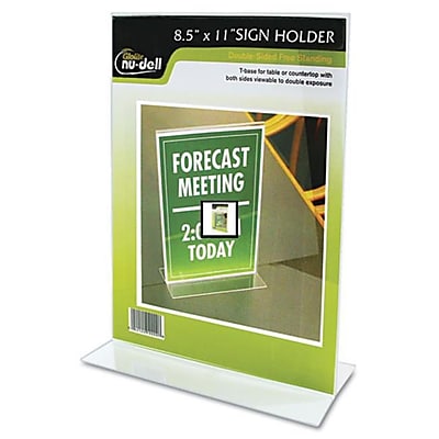 Glolite Nudell Llc Clear Plastic Sign Holder Stand Up 8 1 2 x 11 AZERTY20696