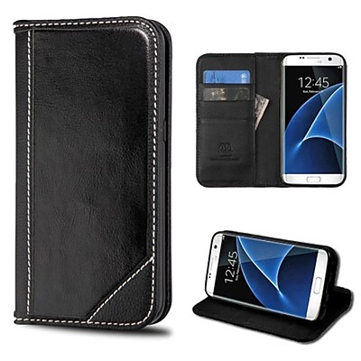 Insten Black Wallet Leather Case Cover For Samsung Galaxy S7 Edge (with Card Cash slots / Kickstand / Magnetic closure)