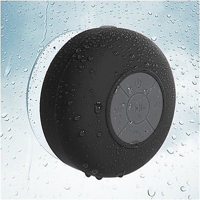 Insten Black Bluetooth 3.0 Wireless Waterproof Speaker w Handsfree Call Mic for Shower Car iPhone Smartphone Tablet MP3