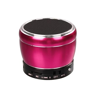Insten Hot Pink Bluetooth Wireless Speaker with built in Mic for Hands free answering call