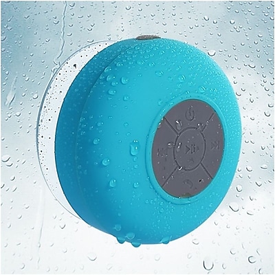 Insten Blue Bluetooth 3.0 Wireless Waterproof Speaker w Handsfree Call Mic for Shower Car iPhone Smartphone Tablet MP3