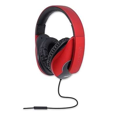 Oblanc Shell200 NC3 2.0 Stereo Headphone with In line Microphone Black Red