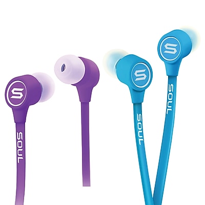 2 Pack Soul K pop In ear Earbuds Blue Purple