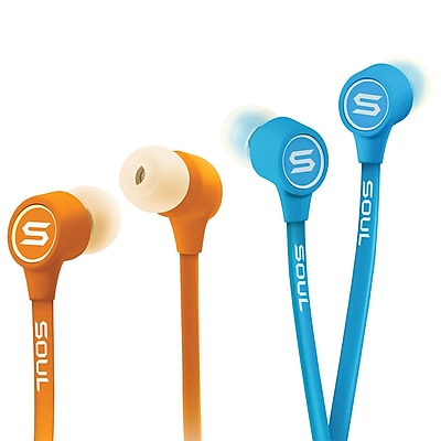 2 Pack Soul K pop In ear Earbuds Blue Orange