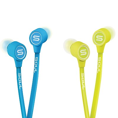 2 Pack Soul K pop In ear Earbuds Blue Green