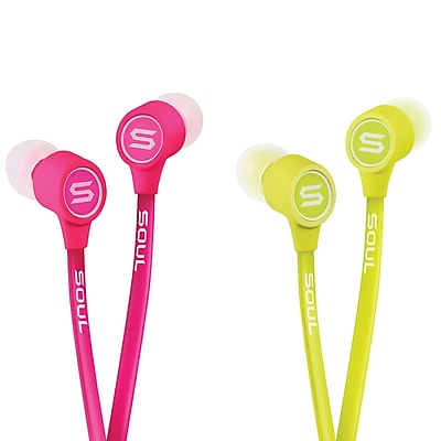 2 Pack Soul K pop In ear Earbuds Green Pink
