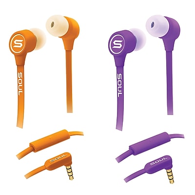 2 Pack Soul K pop In ear Earbuds Orange Purple