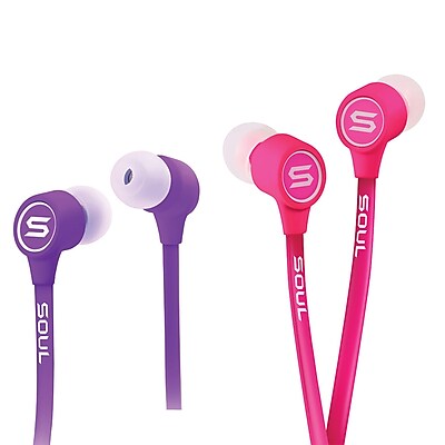 2 Pack Soul K pop In ear Earbuds Pink Purple