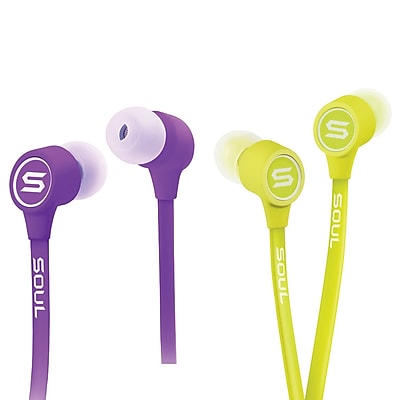 2 Pack Soul K pop In ear Earbuds Green Purple
