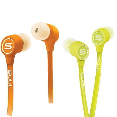 2 Pack Soul K pop In ear Earbuds Green Orange