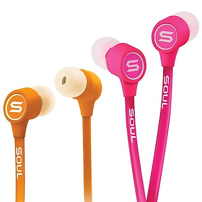 2 Pack Soul K pop In ear Earbuds Orange Pink