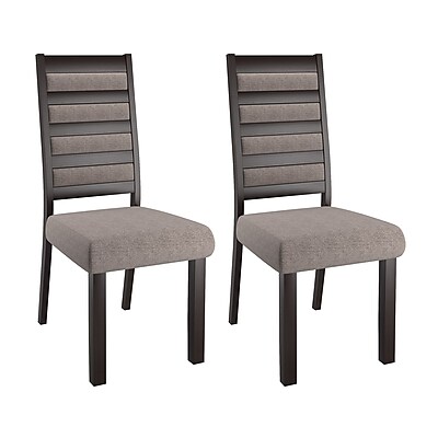 CorLiving Bistro Fabric Ladder Back Dining Chairs Grey Set of 2 DWP 322 C