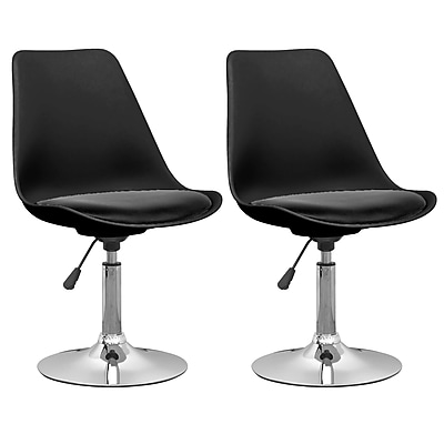 CorLiving Leatherette Adjustable Chair Black Set of 2 DAB 300 C