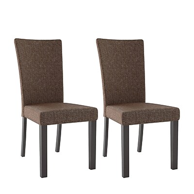 CorLiving Bistro Fabric Dining Chairs Chestnut Bark Set of 2 DRC 895 C