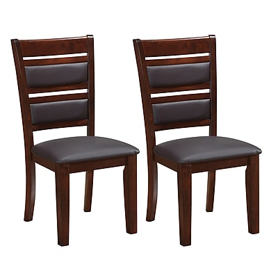 CorLiving Bonded Leather Dining Chairs Chocolate Brown Set of 2 DWG 484 C