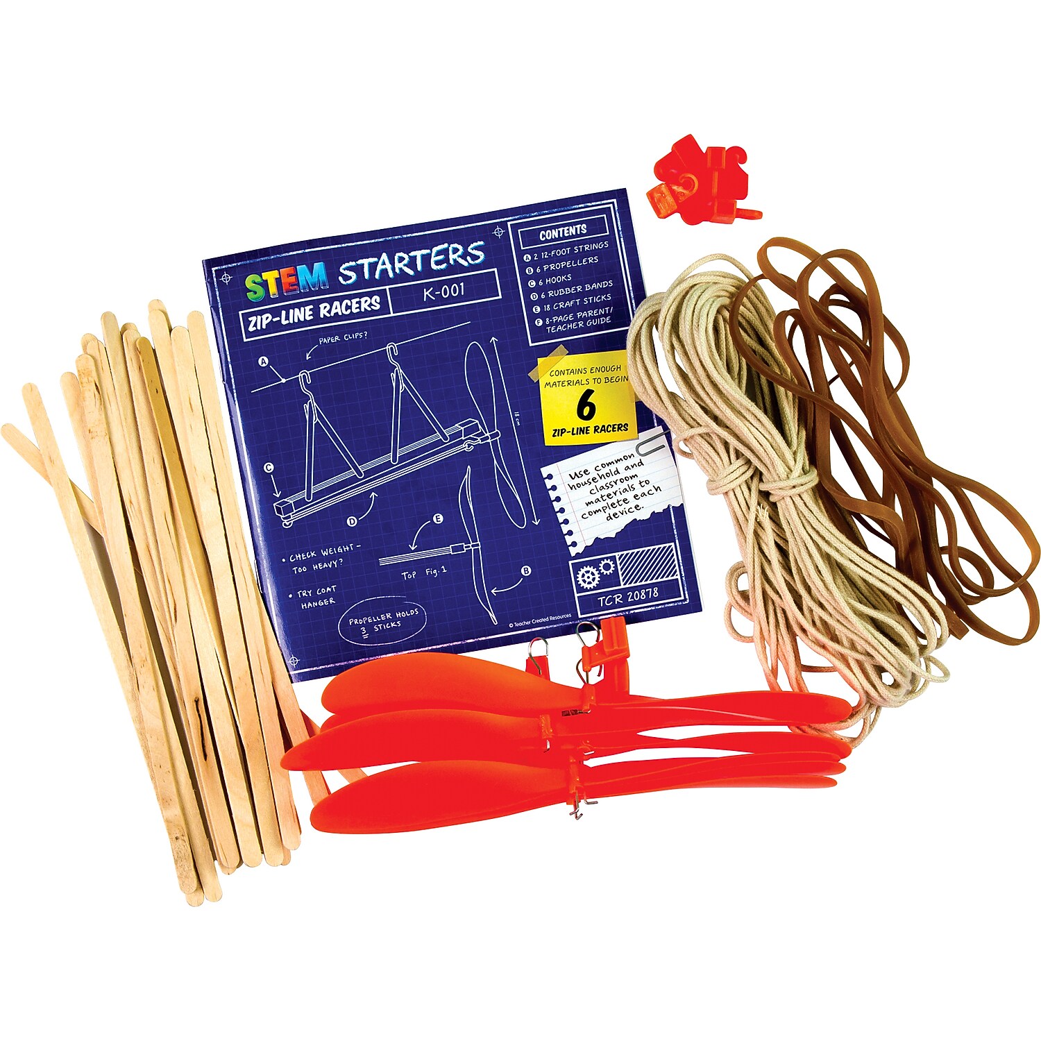 Teacher Created Resources STEM Starters: Zip Line Racers, 38 Pieces (TCR20878)